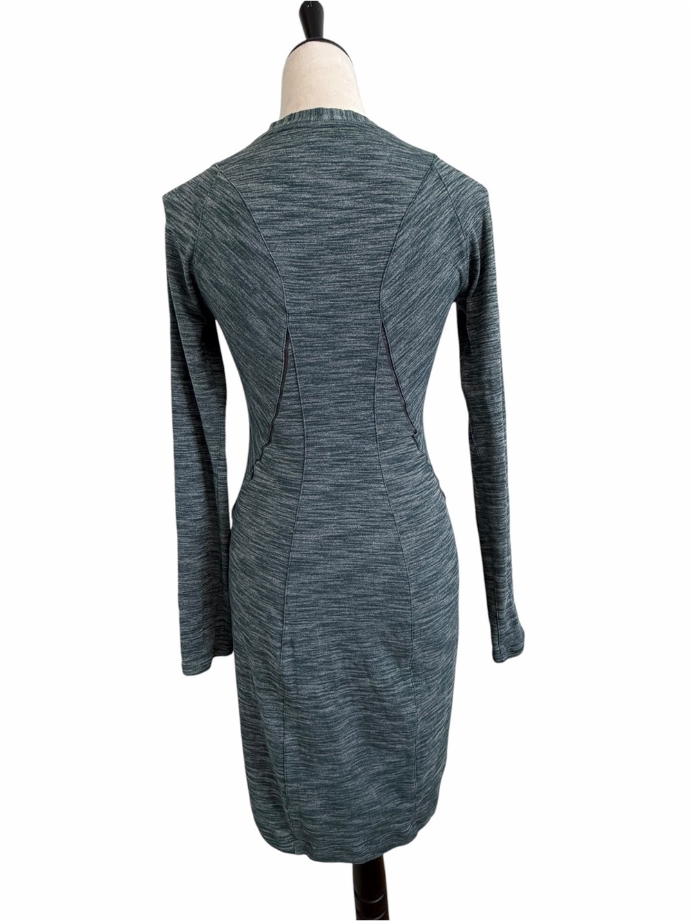 lululemon athletica &go Where to Heathered Teal Long-Sleeve Bodycon Dress - Picture 5 of 9
